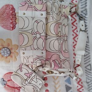 Coach Pink and Cream Signature Bag Set